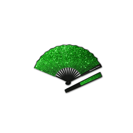 “ENERGY” Green Sparkles Mini Chazam Fan